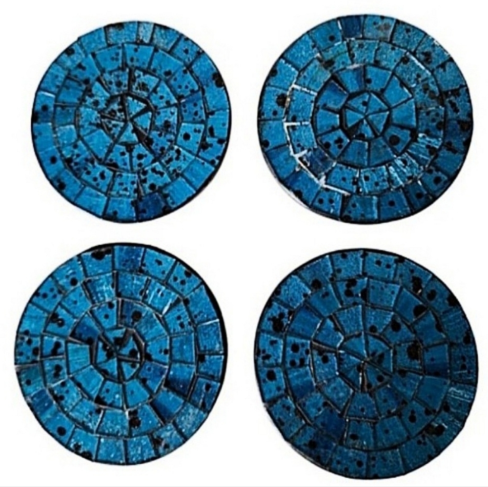 Blue Mosaic Coasters - Set of 4